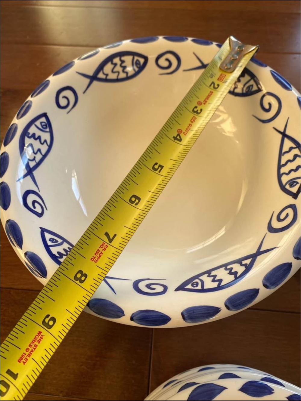 Stoneage Pescada Hand Painted Blue Fish By Carleen Gaby bowls cups & saucers - Picture 10 of 10